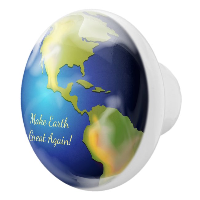 Earth Planet World Design Ceramic Knob