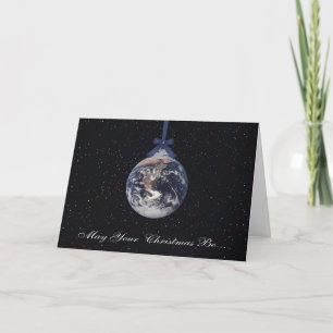 Earth Planets Christmas Greetings Card