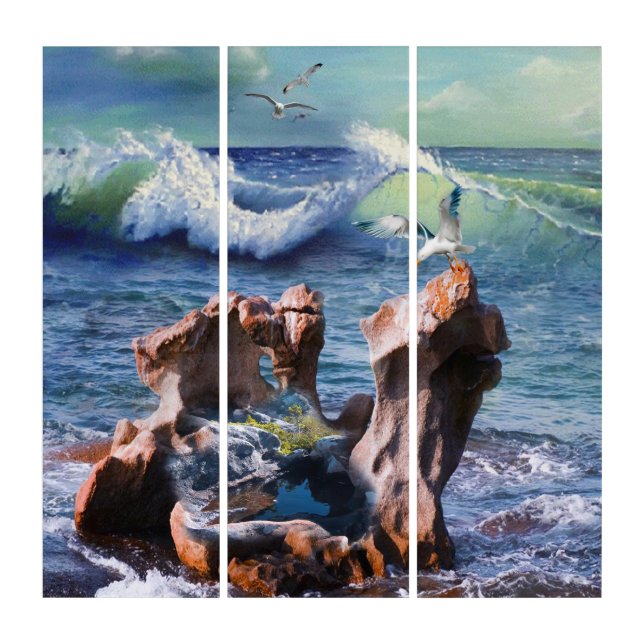 Earth Power Background Card Design Poster Faux Can Triptych (Front)