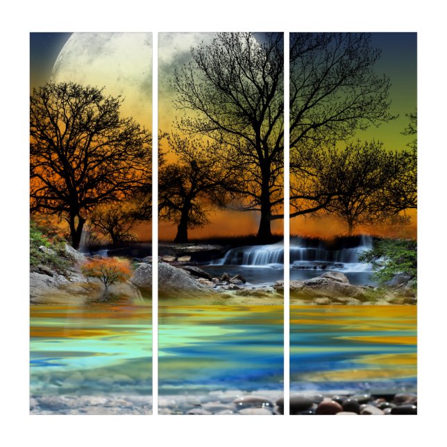 Earth Power Background Card Design Poster Faux Can Triptych (Front)