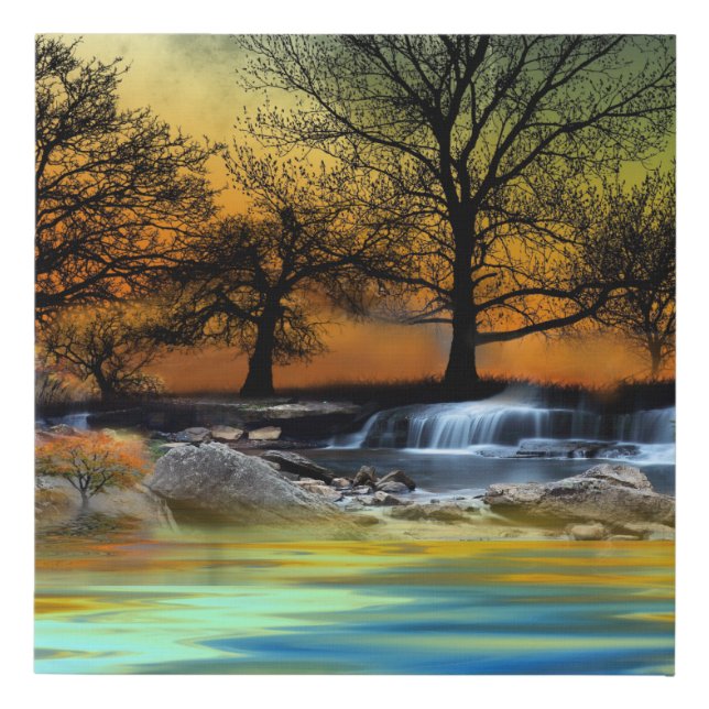 Earth Power Background Card Design Poster Faux Canvas Print (Front)