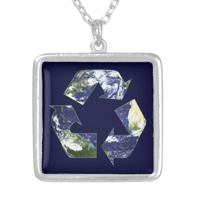 Earth - Recycling Silver Plated Necklace (Front)