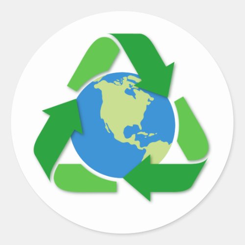 Earth recycling symbol recycle stickers