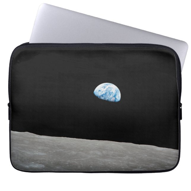 Earth Rising Above The Lunar Horizon. Laptop Sleeve (Front)