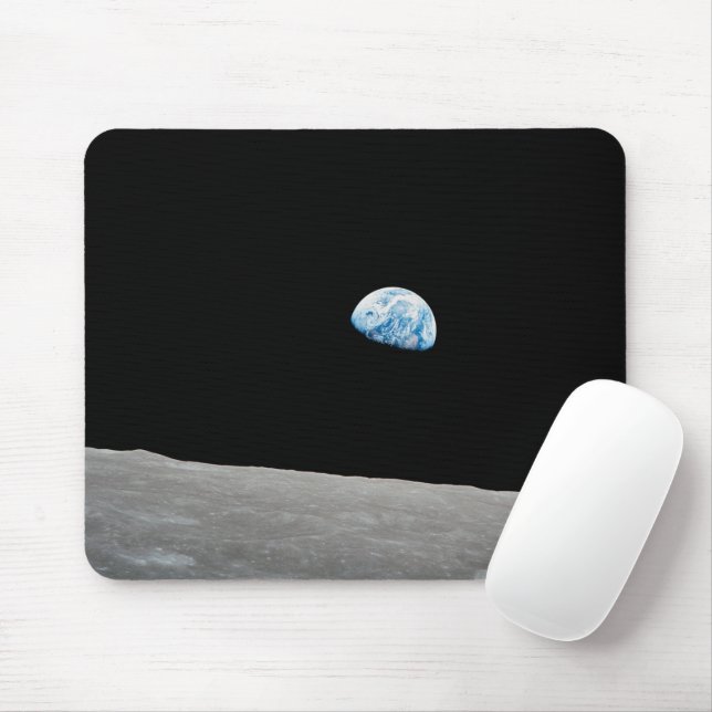 Earth Rising Above The Lunar Horizon. Mouse Pad (With Mouse)