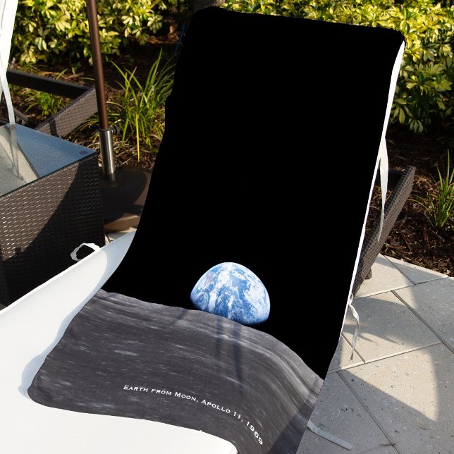 Earth Rising Over Moon, Apollo 11, 1969 Beach Towel (Creator Uploaded)