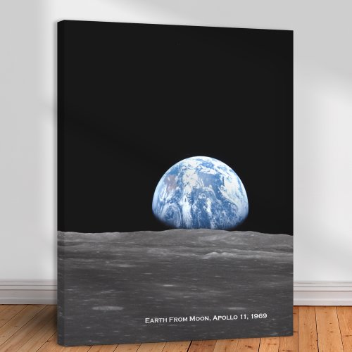 Earth Rising Over Moon Apollo 11 1969 Canvas Print