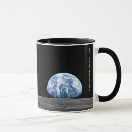 Earth Rising Over Moon Apollo 11 1969 Mug