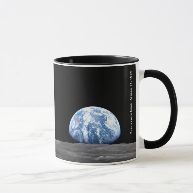 Earth Rising Over Moon, Apollo 11, 1969 Mug (Right)