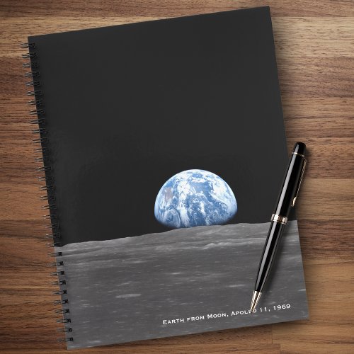 Earth Rising Over Moon Apollo 11 1969 Notebook