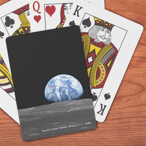 Earth Rising Over Moon Apollo 11 1969 Playing Cards