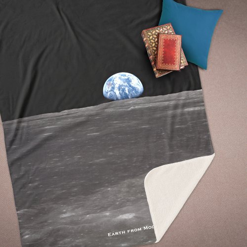 Earth Rising Over Moon Apollo 11 1969 Sherpa Blanket