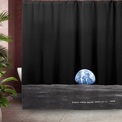 Earth Rising Over Moon Apollo 11 1969 Shower Curtain