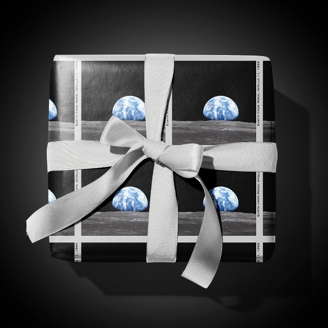 Earth Rising Over Moon, Apollo 11, 1969 Wrapping Paper (Creator Uploaded)