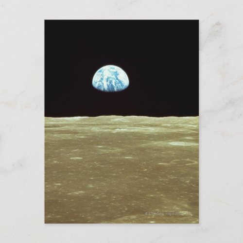 Earth rising over Moon Postcard