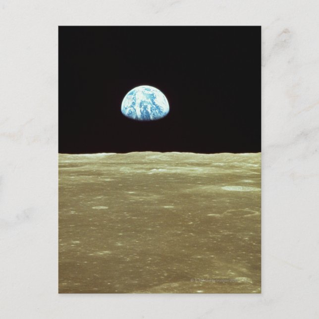 Earth rising over Moon Postcard (Front)