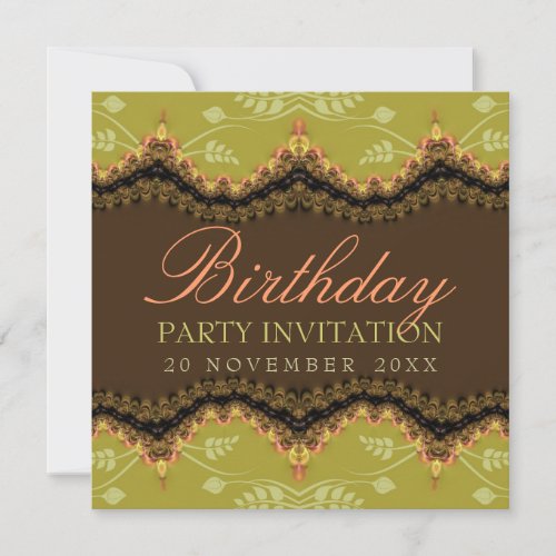 Earth Royal Lace Birthday  all Event Invitations