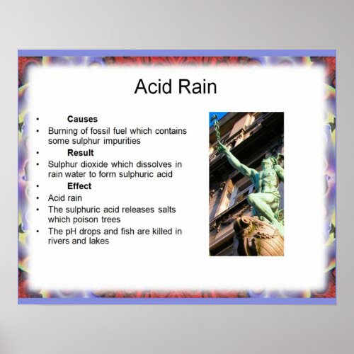 Earth science Environment acid rain Poster