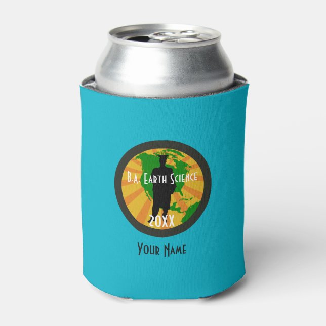 Earth Science Graduate Badge (Male) Can Cooler (Can Front)