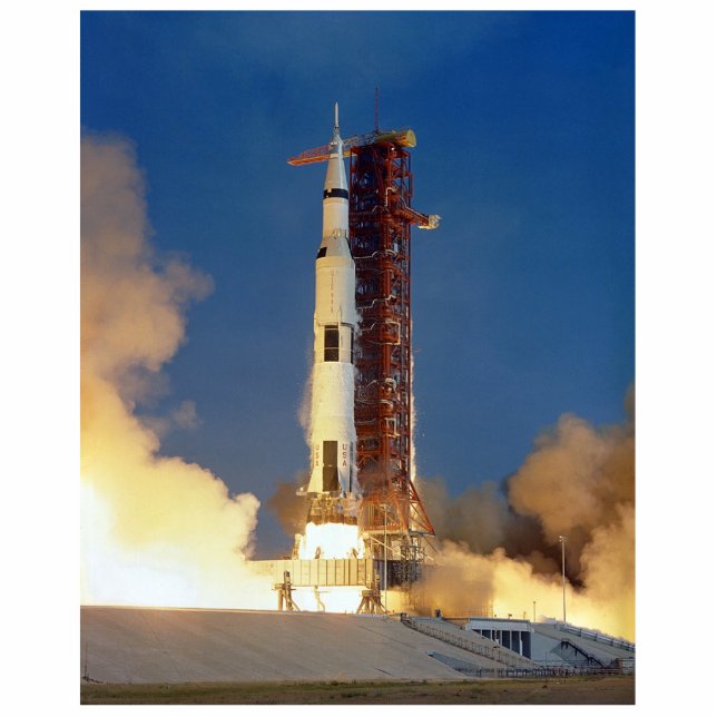 Earth Shakes as Saturn V Blazes Skyward to Moon Cutout (Front)