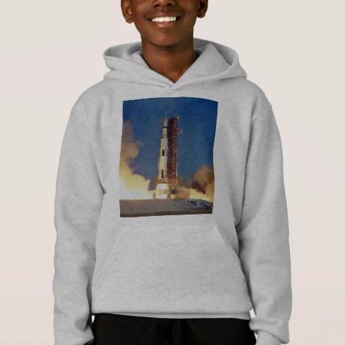 Earth Shakes as Saturn V Blazes Skyward to Moon Hoodie