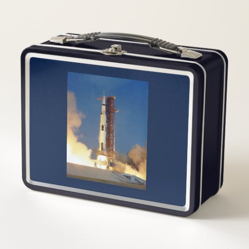 Earth Shakes as Saturn V Blazes Skyward to Moon Metal Lunch Box