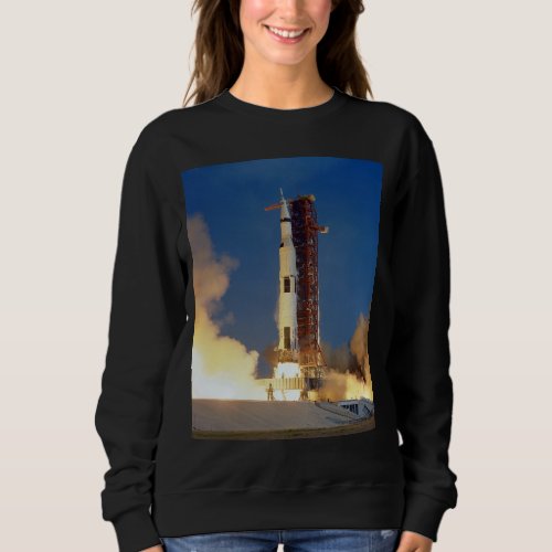 Earth Shakes as Saturn V Blazes Skyward to Moon Sweatshirt