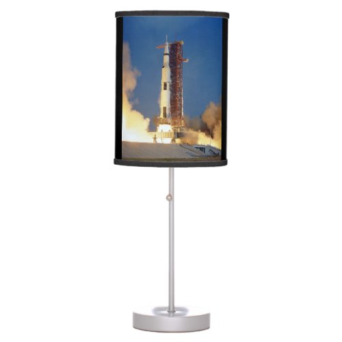 Earth Shakes as Saturn V Blazes Skyward to Moon Table Lamp