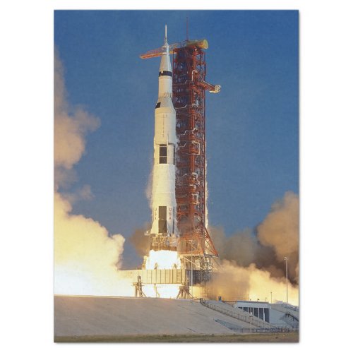 Earth Shakes as Saturn V Blazes Skyward to Moon Tissue Paper