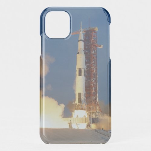 Earth Shakes as Saturn V Blazes Skyward to Moon iPhone 11 Case