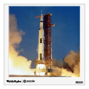 Earth Shakes as Saturn V Blazes Skyward to Moon Wall Decal