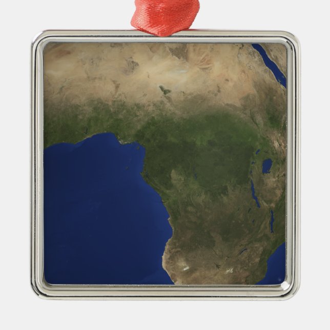 Earth showing landcover over Africa Metal Ornament (Front)