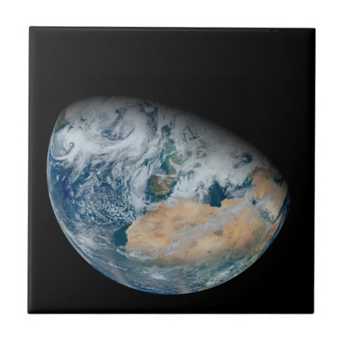 Earth Showing North Africa And Southwestern Europe Ceramic Tile