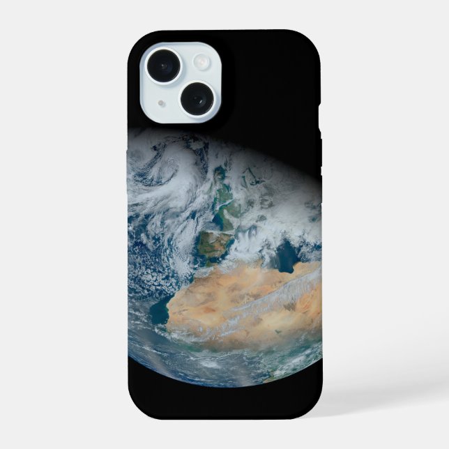 Earth Showing North Africa And Southwestern Europe iPhone 15 Case (Back)