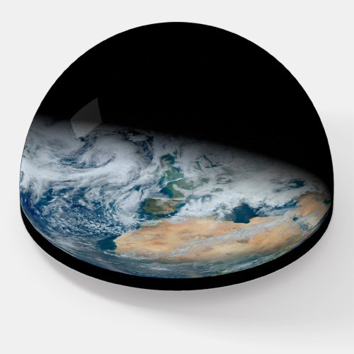 Earth Showing North Africa And Southwestern Europe Paperweight