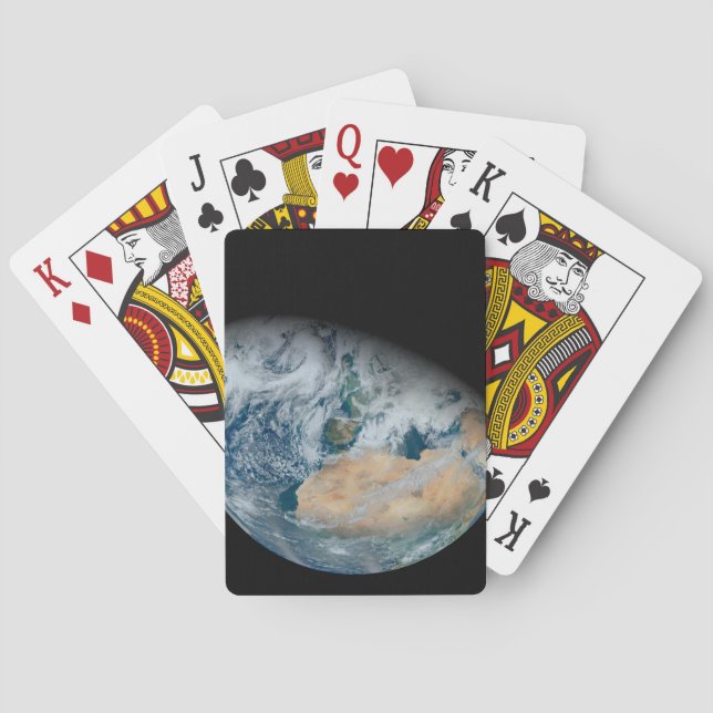 Earth Showing North Africa And Southwestern Europe Poker Cards (Back)
