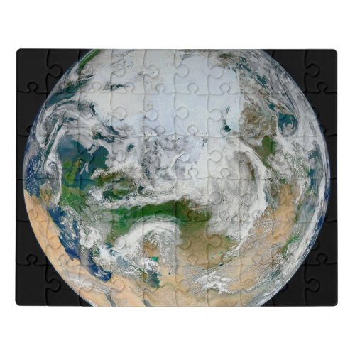 Earth Showing The Arctic Europe And Asia Jigsaw Puzzle