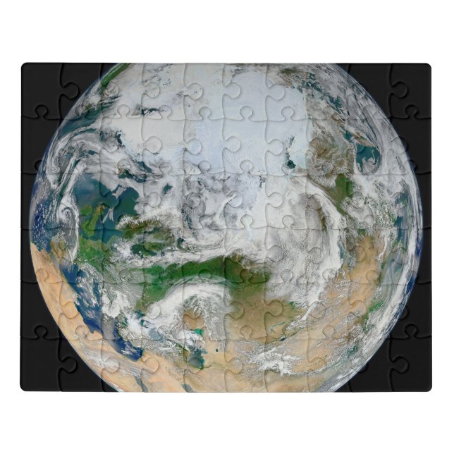 Earth Showing The Arctic, Europe And Asia. Jigsaw Puzzle (Puzzle Horizontal)