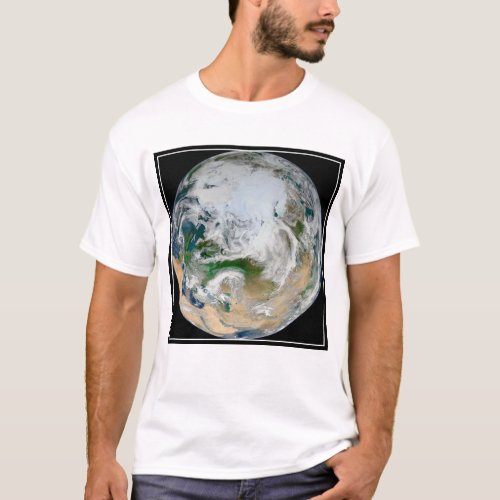 Earth Showing The Arctic Europe And Asia T_Shirt