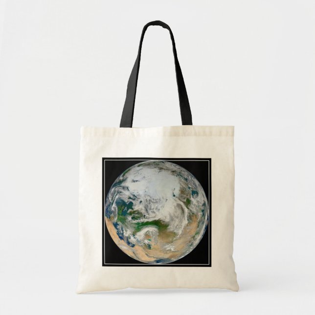 Earth Showing The Arctic, Europe And Asia. Tote Bag (Front)