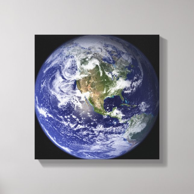 Earth showing the western hemisphere canvas print (Front)
