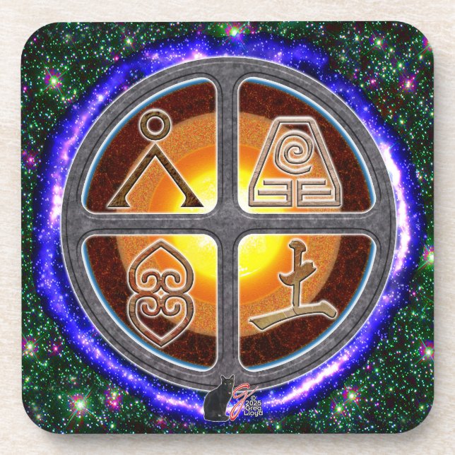 Earth Signs Beverage Coaster (Front)
