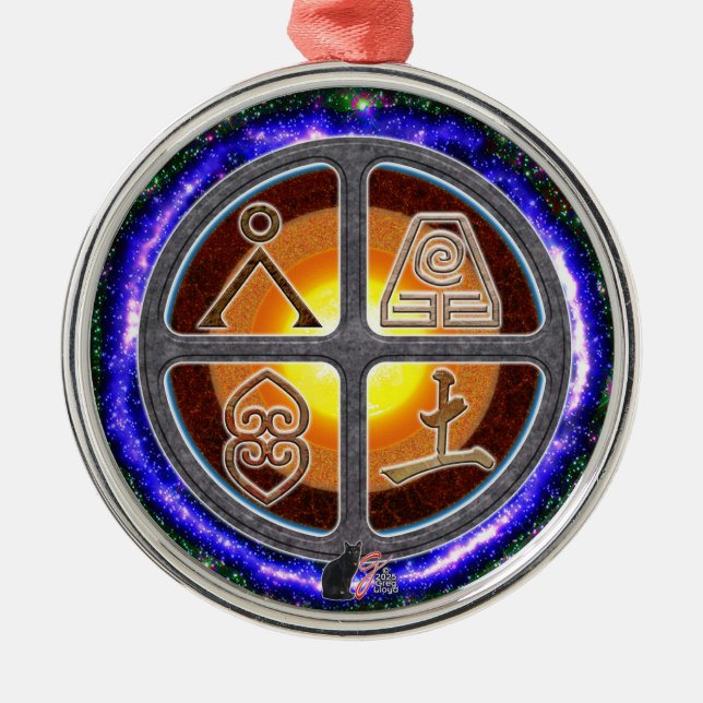 Earth Signs Metal Ornament (Front)