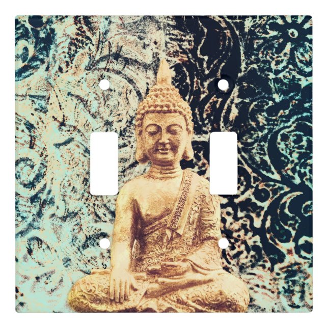 Earth Sitting Buddha Elegant Zen Enlightenment Light Switch Cover (Front)