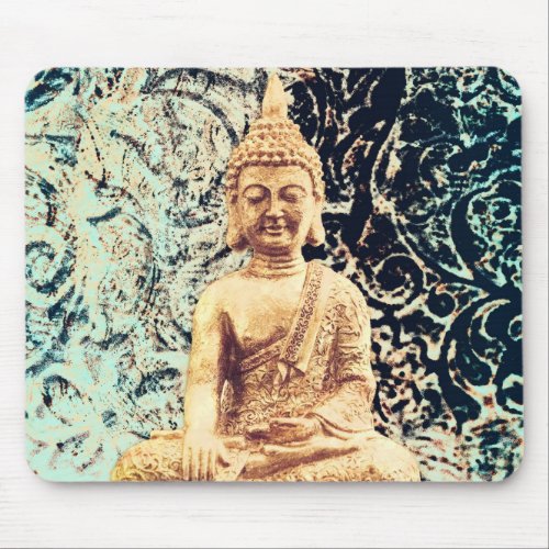 Earth Sitting Buddha Elegant Zen Enlightenment Mouse Pad