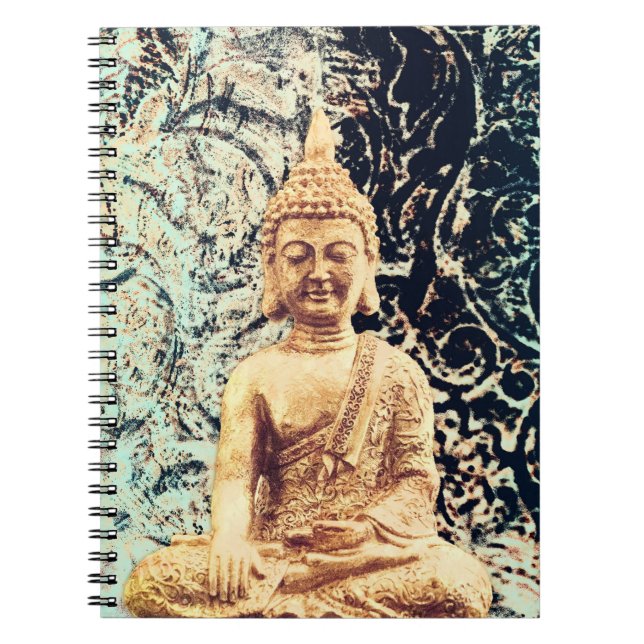 Earth Sitting Buddha Elegant Zen Enlightenment Notebook (Front)