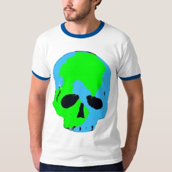 Earth Skull T Shirt by clonecire at Zazzle