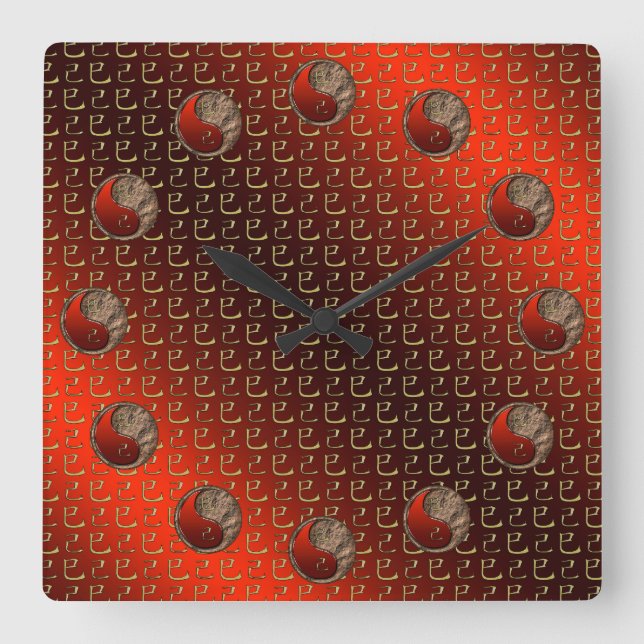 Earth Snake Square Wall Clock (Front)