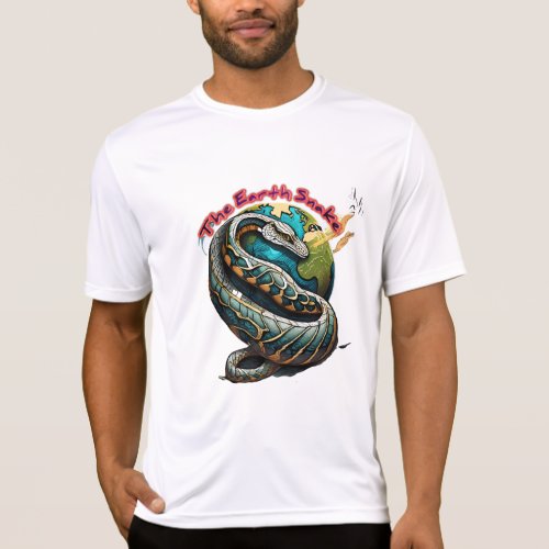Earth Snake Tattoo Logo Mens T_Shirt