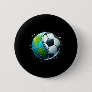 Earth Soccer Earth Day Footll Sports Men Womens Ki Button